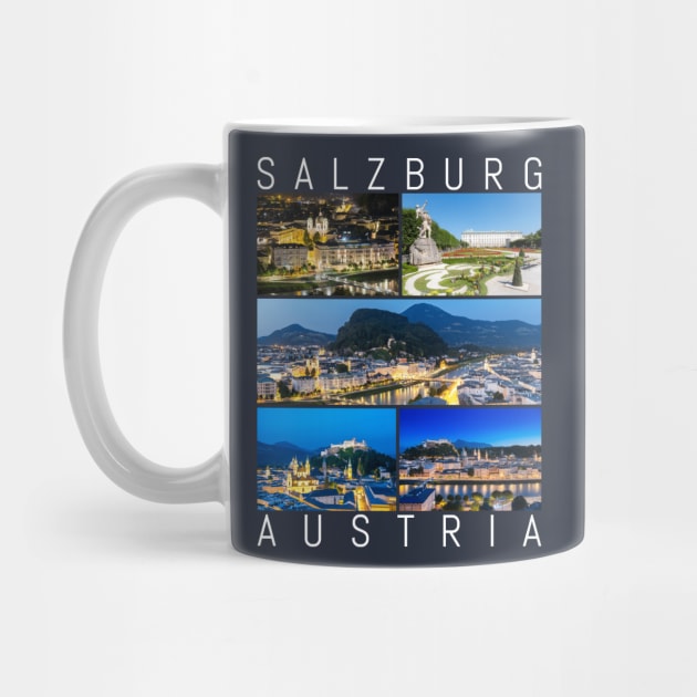 Salzburg at Night Sights Austria Mozart Classical Music Gift by peter2art